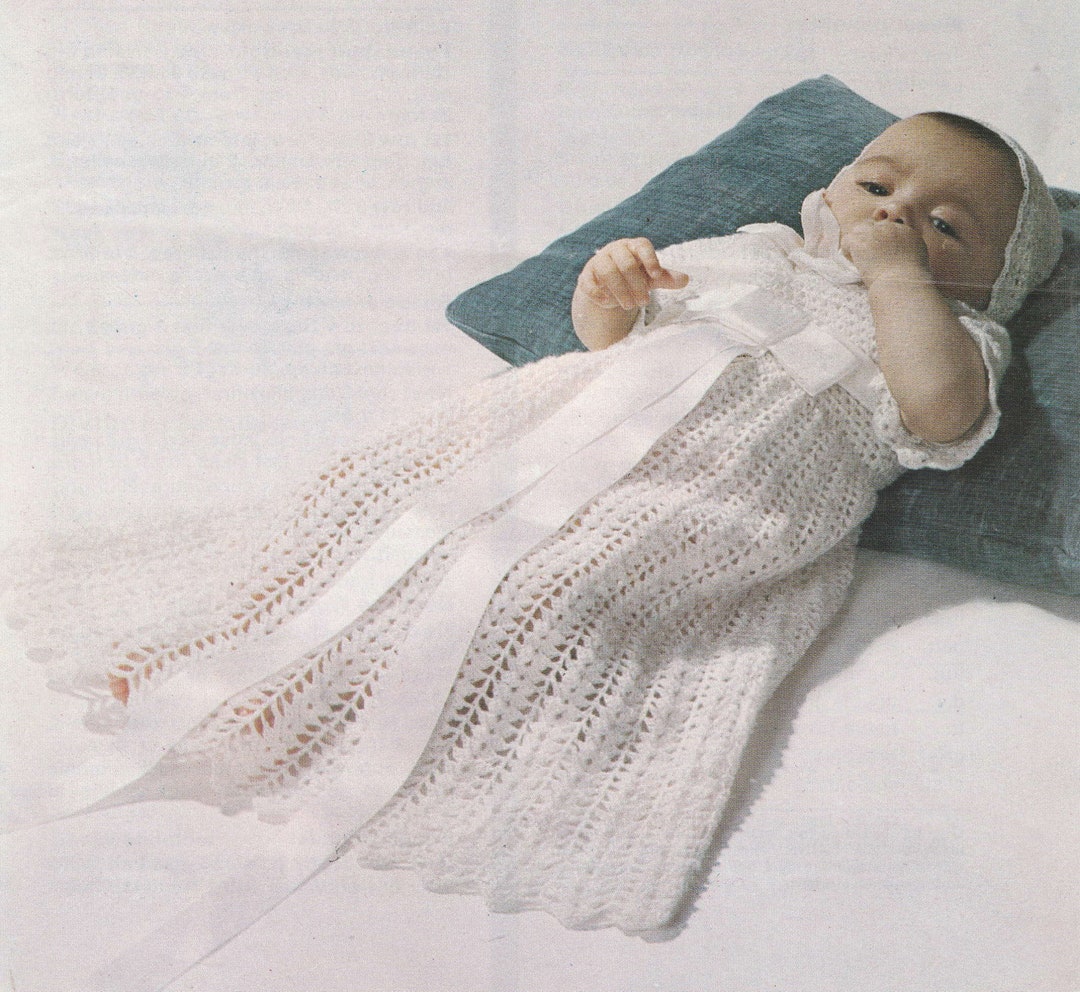 PDF Crochet Christening Dress Robe INSTANT DOWNLOAD Vintage Crochet ...