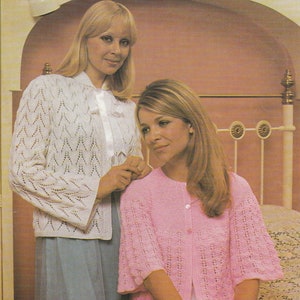PDF womens bed jacket instant DOWNLOAD vintage UK knitting pattern 34 inches to 40 inches