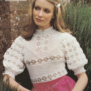 PDF Crochet Short Sleeved Blouse Top INSTANT DOWNLOAD Vintage Crochet ...