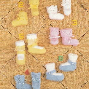 PDF baby bootees and shoe-socks instant DOWNLOAD vintage UK knitting pattern