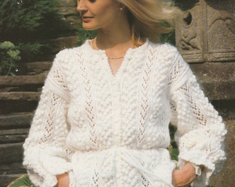 PDF womens jacket cardigan bobble dk INSTANT DOWNLOAD vintage knitting pattern