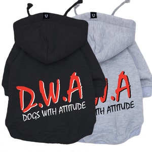 Sweat à capuche pour chien, Vêtements pour chien rock, Sweat à capuche pour grand chien, Sweat à capuche pour petit chien, Sweat pour chien, Sweat à capuche pour chien de bande, Sweat à capuche pour chien D.W.A