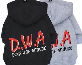 Dog hoodie, Rock dog clothing,  , Large dog hoodie, Small dog hoodie, Dog sweatshirt, Band dog hoodie, D.W.A dog hoodie