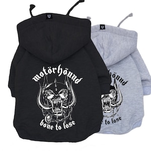 Hondenhoodie, motorhondenhoodie, rockhondenkleding, heavy metal hondenhoodie, grote hondenhoodie, kleine hond hoodie, hondensweater