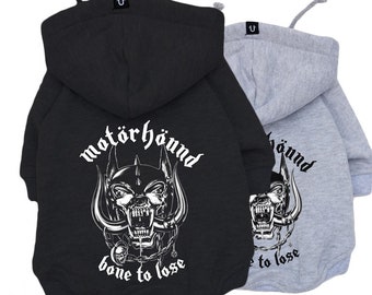 Dog hoodie, Motorhound dog hoodie, Rock dog clothing, Heavy metal dog hoodie, Large dog hoodie, Small dog hoodie, Dog sweatshirt