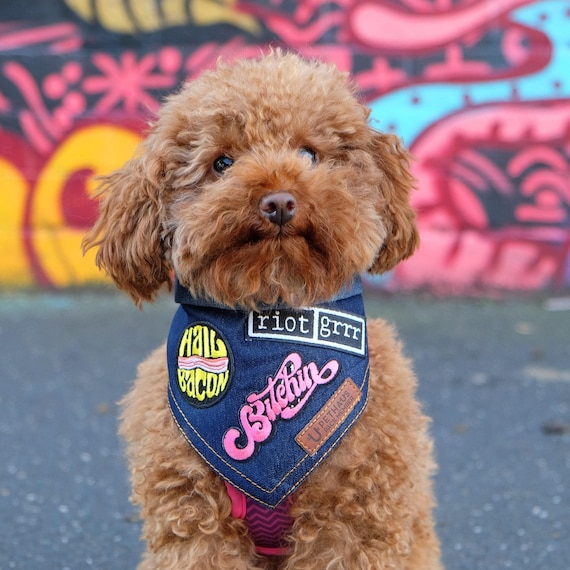 Denim dog bandana cheap