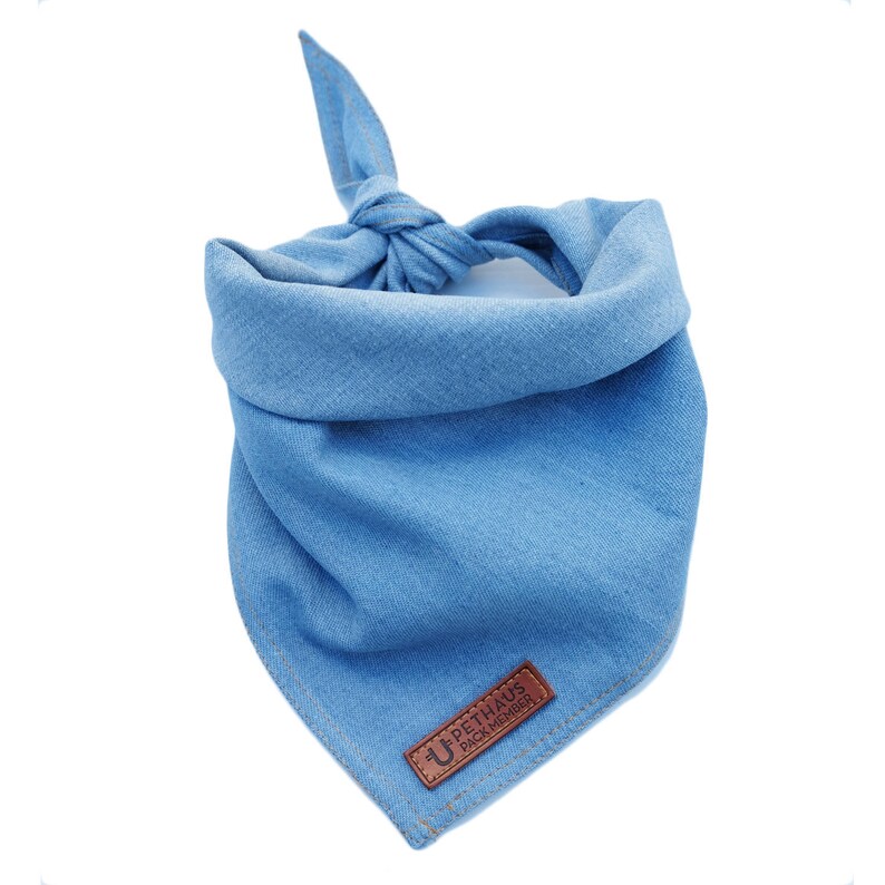 Denim Dog Bandana / Dog Bandana / Blue Dog Bandana / Summer Etsy