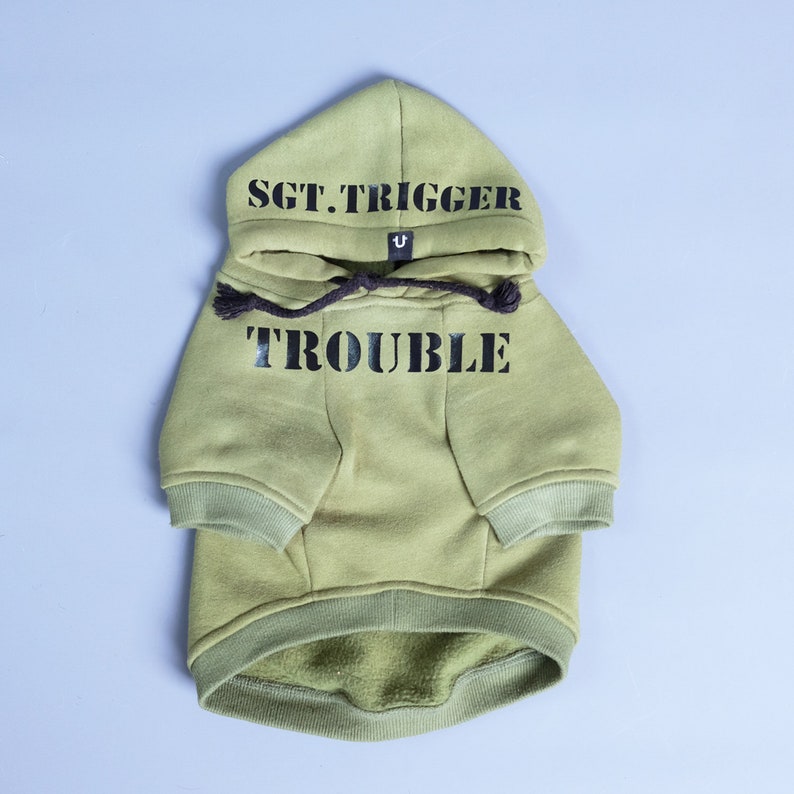 Custom Dog Hoodie Dog Hoodie Army Dog Hoodie Green Hoodie Etsy