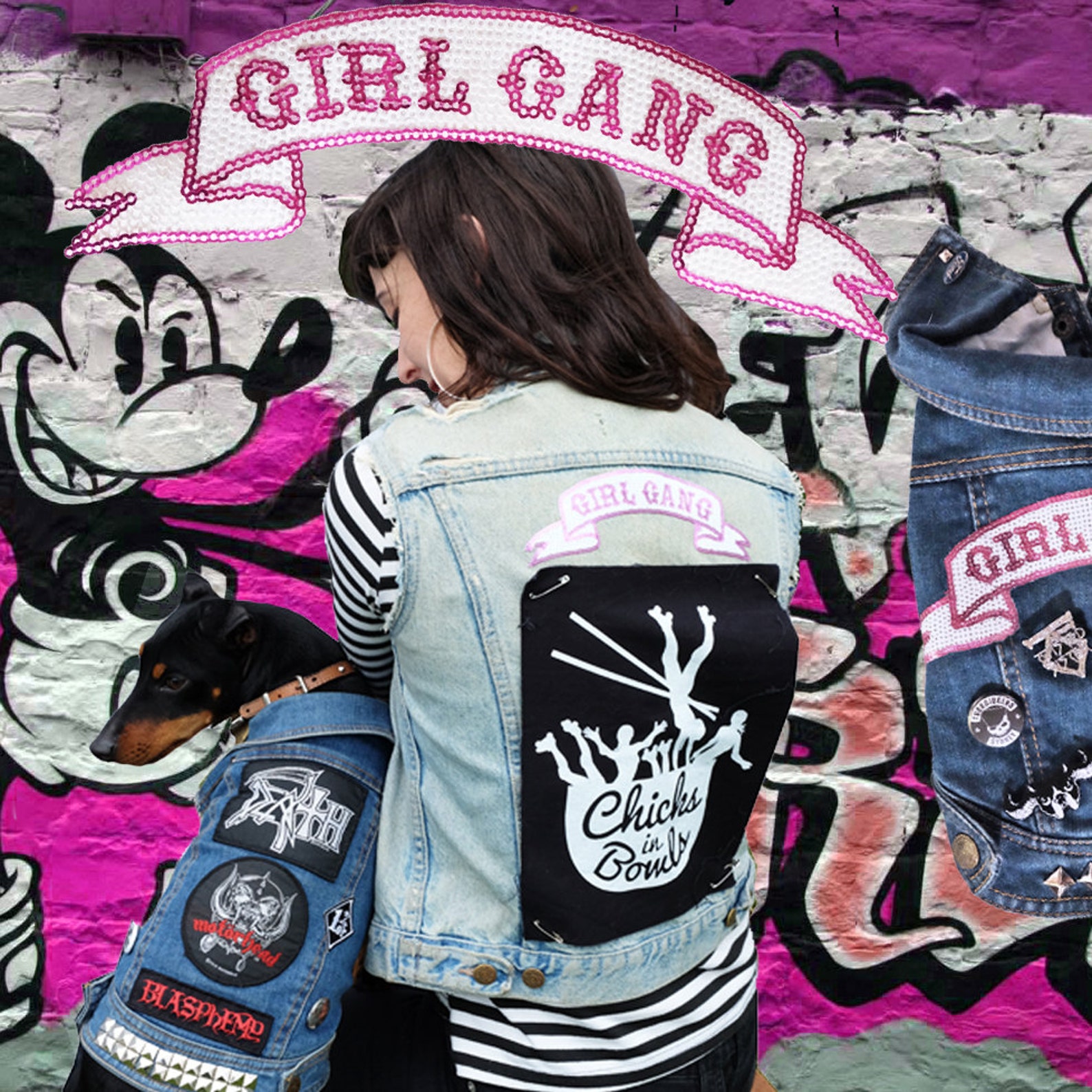 Girl Gang Patch / Sequin Patch / Sequin Girl Gang Patch / Etsy
