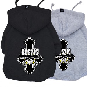 Hondenhoodie, rockhondenkleding, heavy metal hondenhoodie, grote hond hoodie, kleine hond hoodie, hondensweatshirt, Dogzig hondenhoodie