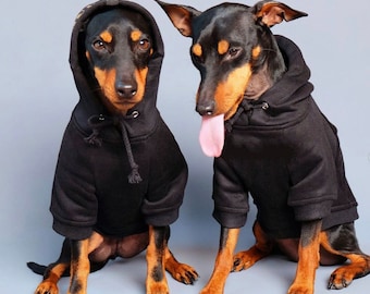 Black Dog Hoodie, Dog Hoodie, Large Dog Hoodie, Dog Sweatshirt, Black dog sweatshirt, Cool Dog Hoodie,