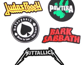 Metal Dog Embroidered 3 x Patch Set