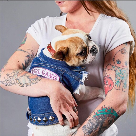 Dog denim vest hot sale