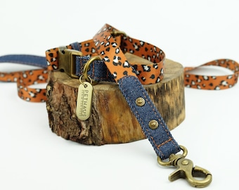 Dog Leash, Denim Dog Leash, Leopard Dog Leash