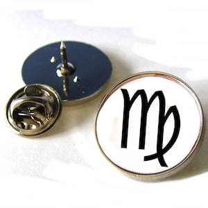 Zodiac Birth Star Sign Virgo Lapel Pin Badge , Cufflinks , Keyring , Key Fob , Tie Slide Clip , Keychain , Cuff Links