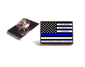 Thin Blue Line Flag Lapel Pin New Secret Service Clasp Pin Backing