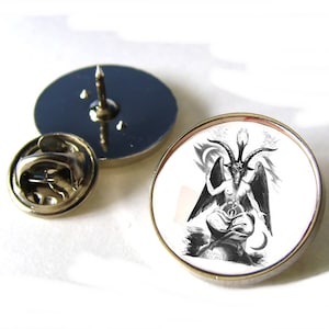 Baphomet Sabbatisk Get Eliphas Levi Mytologi Kavajnål Badge Slipsnål