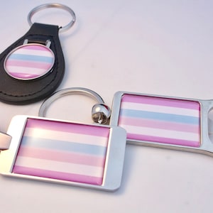 Bigender Pride Flag LGBT Movement Gay Pride LGBTQ Bi Gender Rainbow Key Fob Keyfob Keyring Chain Keychain Bottle Opener