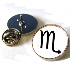 Zodiac Birth Star Sign Scorpio Lapel Pin Badge , Cufflinks , Keyring , Key Fob , Tie Slide Clip , Keychain , Cuff Links