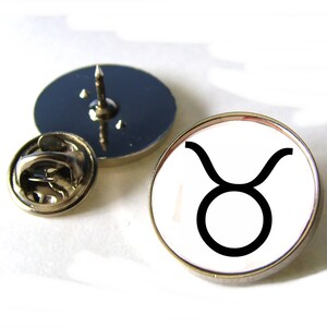 Zodiac Birth Star Sign Taurus Lapel Pin Badge , Cufflinks , Keyring , Key Fob , Tie Slide Clip , Keychain , Cuff Links