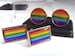 Rainbow Flag LGBT Movement Gay Pride Cufflinks Cuff Links and Tie Clip Slide Grip 