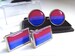 Bisexual Flag LGBT Movement Gay Pride LGBTQ Cufflinks Cuff Links & Tie Clip Slide Grip 