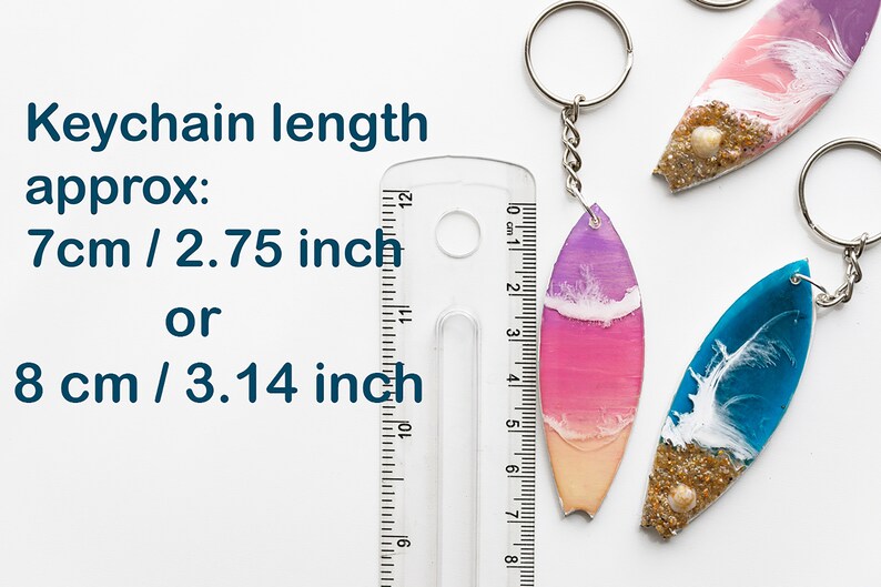 Surf board keychain Wooden mini surf with resin waves Etsy