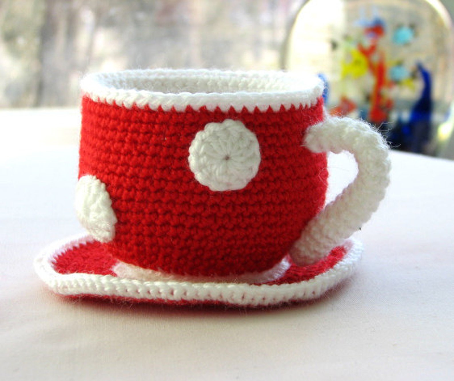 Crochet Pattern Tea Cup and Saucer available in english and Etsy