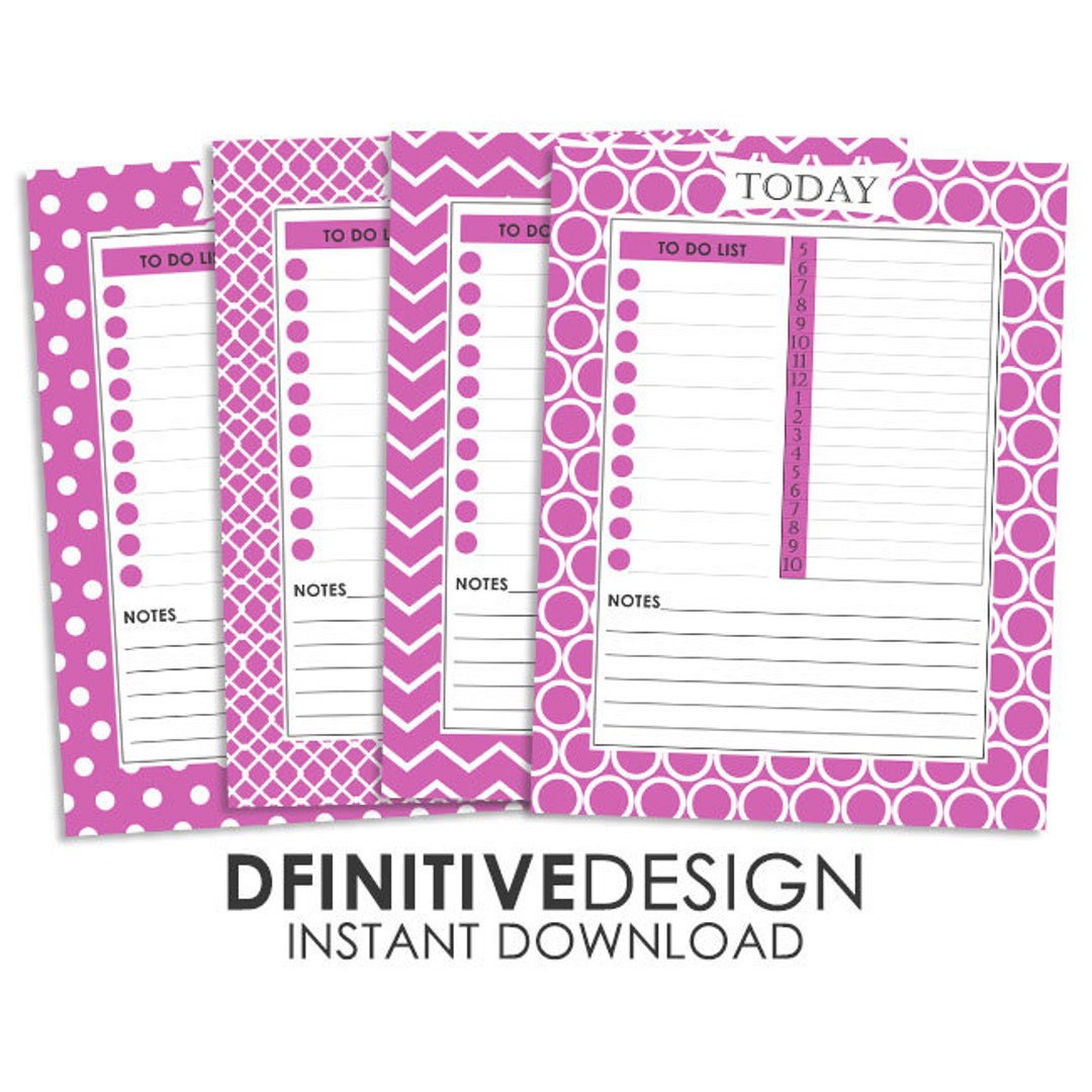 Pink Daily Planner Sheets - Instant Download - Contains to Do List ...