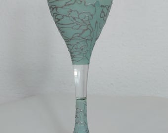 Bicchiere da champagne in * Chalky Ice Blue con rivestimento argentato *
