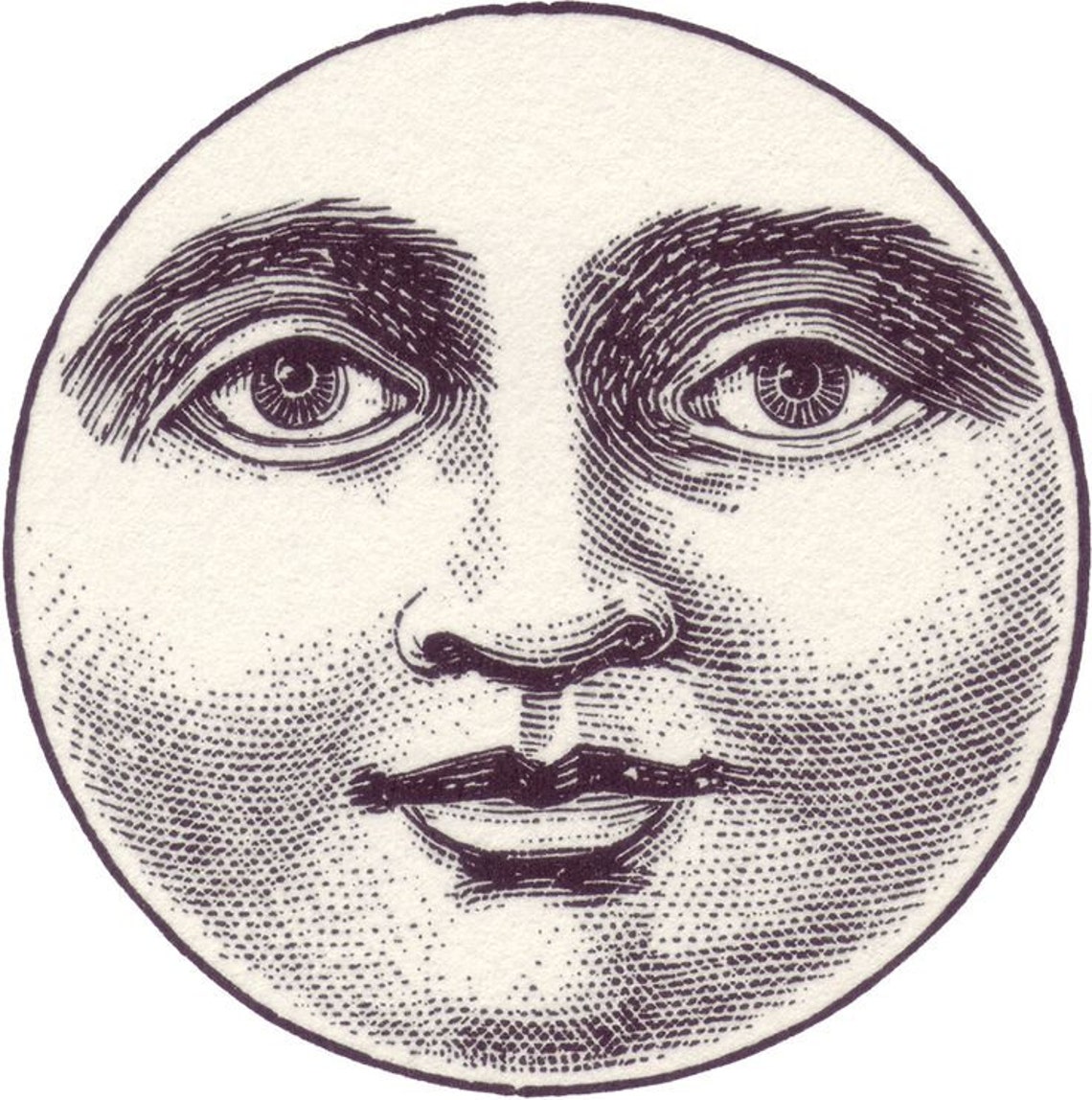 Full moon face temporary tattoo Etsy