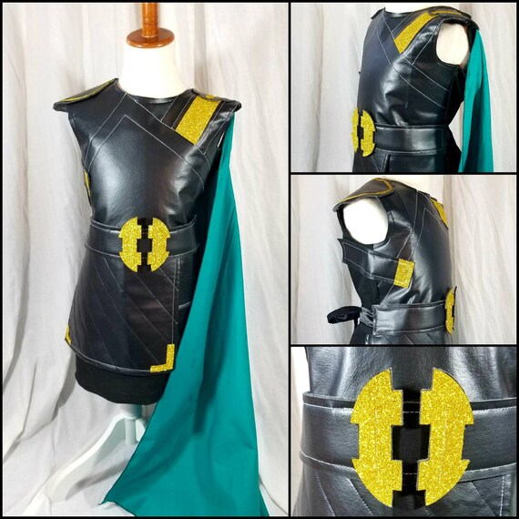 Valkyrie Costume Faux Leather Dress And Cape Etsy