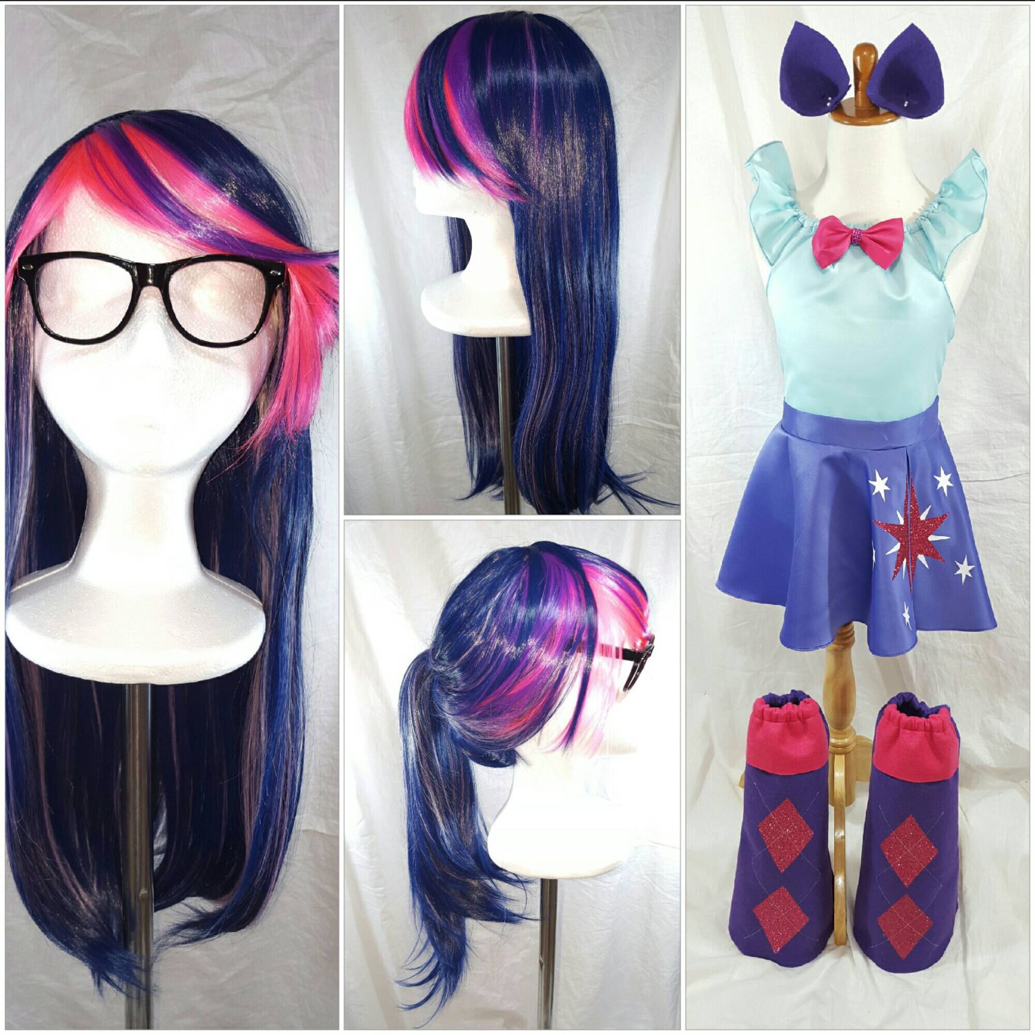 Twilight Sparkle Wig Glasses and Ears