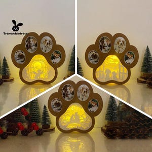 Lot de 3 lanternes en forme de pattes de chien en PDF, SVG, modèles de studio - Lanterne en papier animalière à faire soi-même pour la décoration de la chambre des enfants, cadeaux à faire soi-même pour les enfants