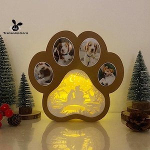 Love Dog Paw Box Lantern PDF, SVG, Studio Templates - DIY Animal Paper Lantern voor kinderkamerdecoratie, DIY-cadeaus voor kinderen