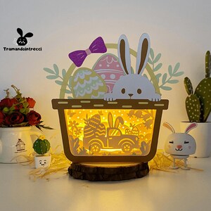 Boîte de panier de Pâques 2 boîtes d'ombre de camion de Pâques SVG pour les projets Cricut DIY, boîte de panier de Pâques 2 lanterne de camion de Pâques pour la décoration de Pâques