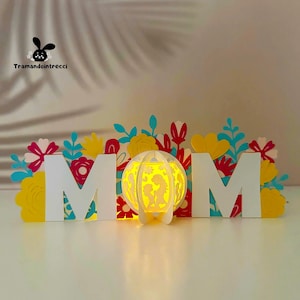 Lantern MOM Shadow Box SVG voor Cricut-projecten DIY, Mom Lantern voor Moederdagdecoratie