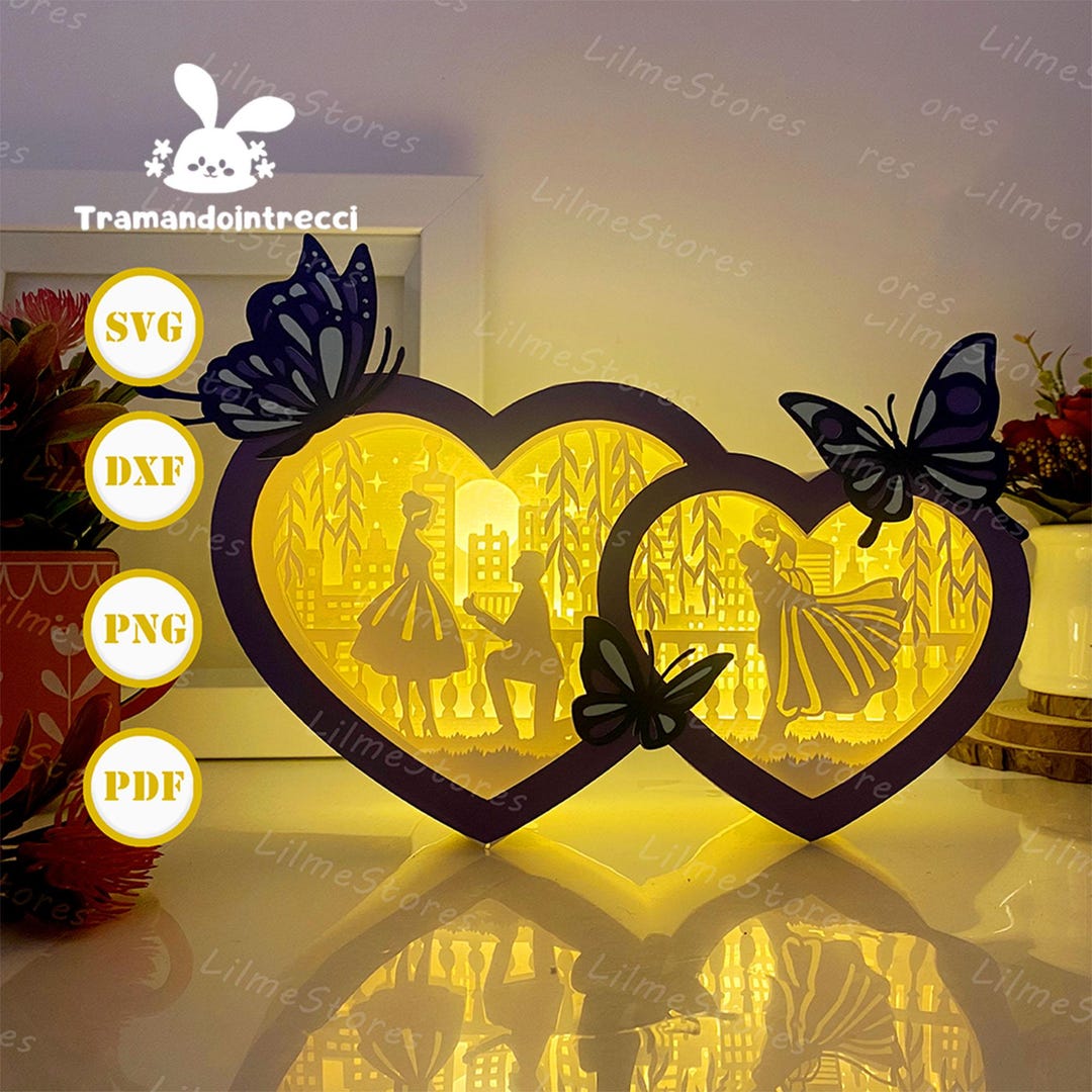 Love Shadow Box SVG for Cricut Projects DIY, Heart Couple Box for Home ...