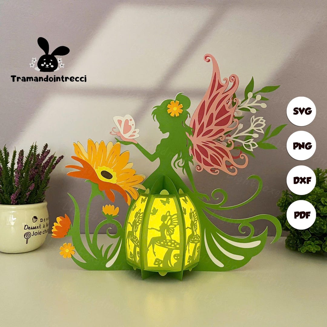 Lantern Spring Fairy Shadow Box SVG for Cricut Projects DIY, Summer ...