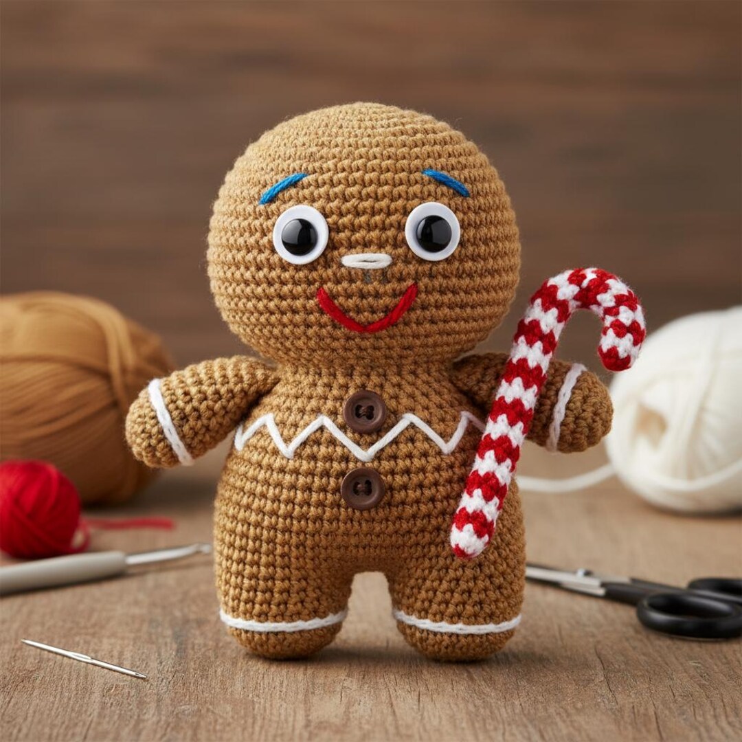 Crochet Gingerbread Man PDF Pattern – Cute Holiday Amigurumi Tutorial ...