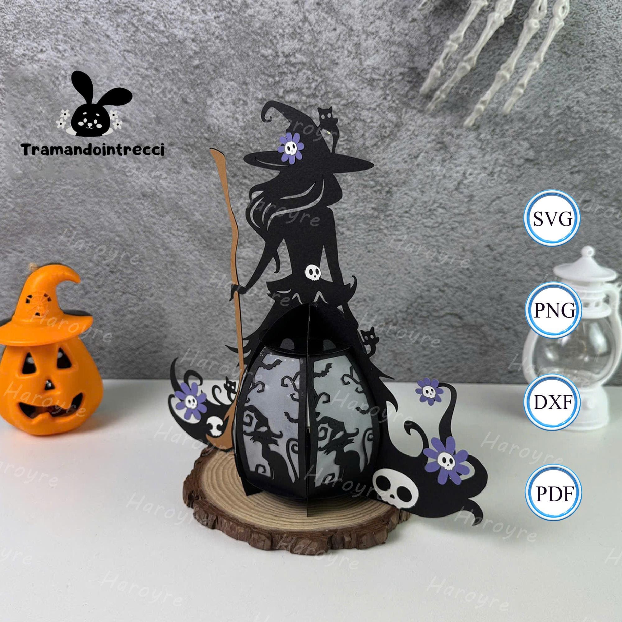 Lantern Witch 4 Shadow Box SVG for Cricut Projects DIY, Halloween ...