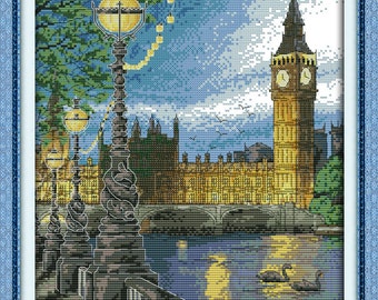 Counted Cross Stitch London Tower  14 Count  35X42CM