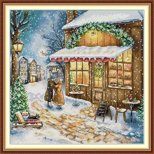 Kreuzstich Kits Stickerei Kit Nadelspitze Tapisserie Gestempelt Kreuzstich Kits Wand Dekor DIY Kit Weihnachten Wiedervereinigung Schnee Baum