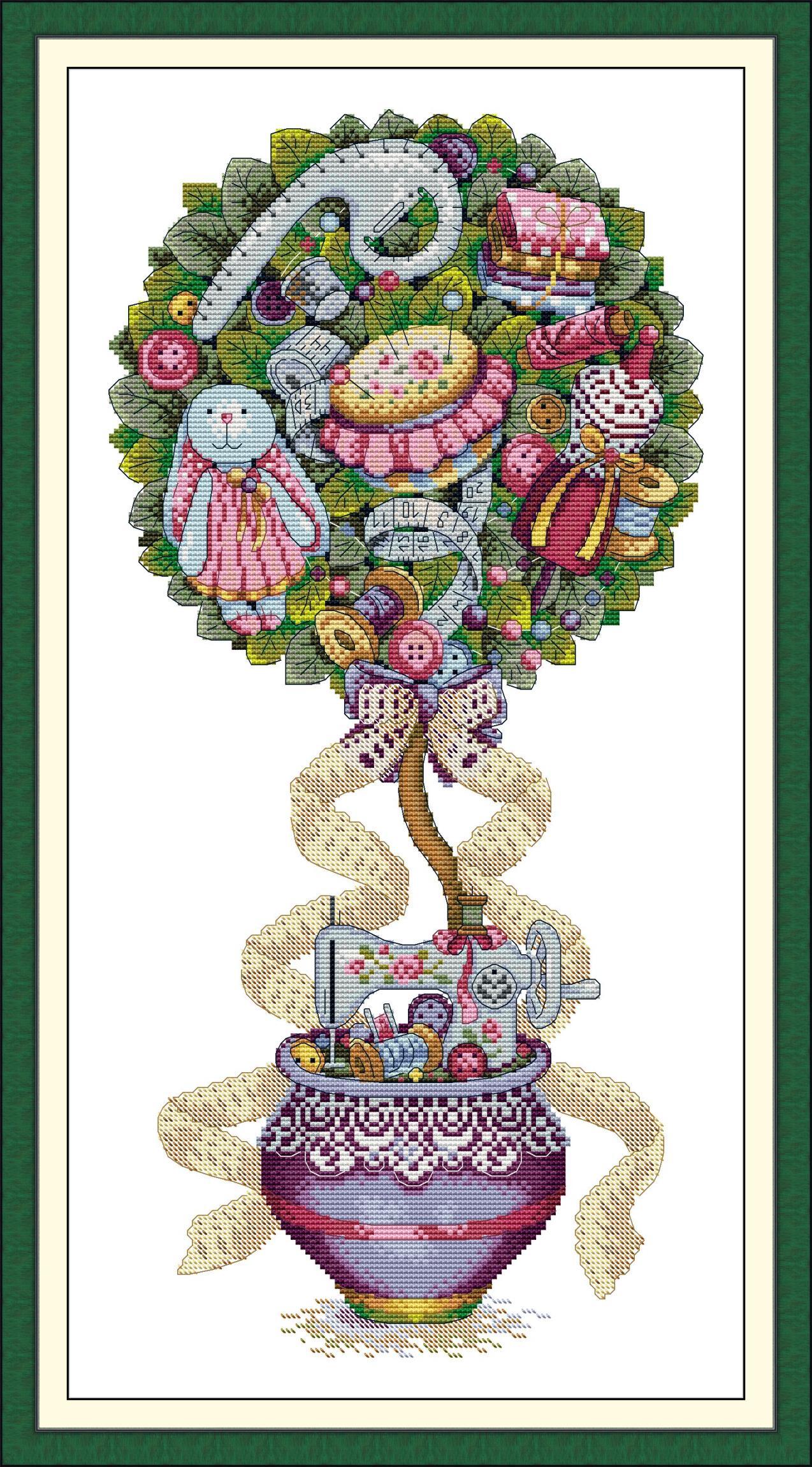Kit Broderie Point De Croix Noël - Motif "Retour De Noël", 57 X 44 Cm, Fils Inclus - 12