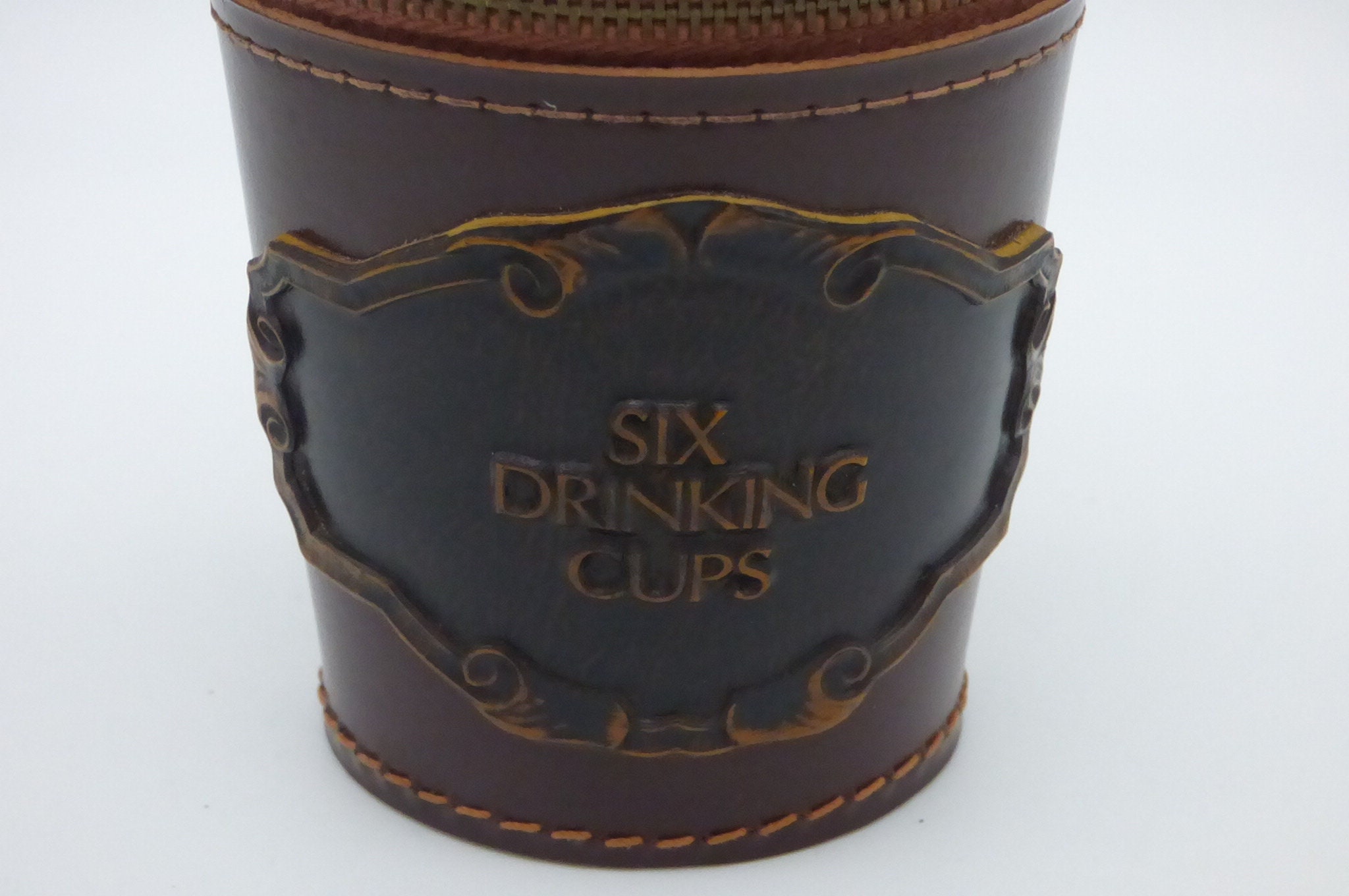 Picnic Cups in Leather Holder Etsy UK