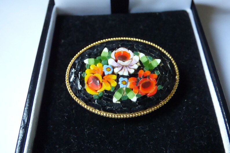 Micro Mosiac Statement Brooch Pin