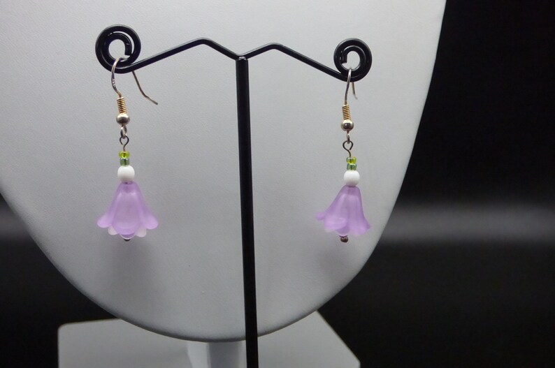 Purple Flower Pierced Earrings
