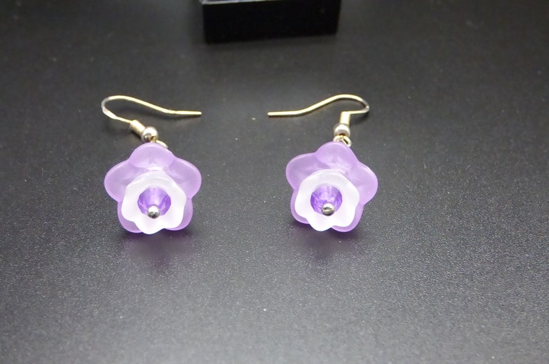 Purple Flower Pierced Earrings