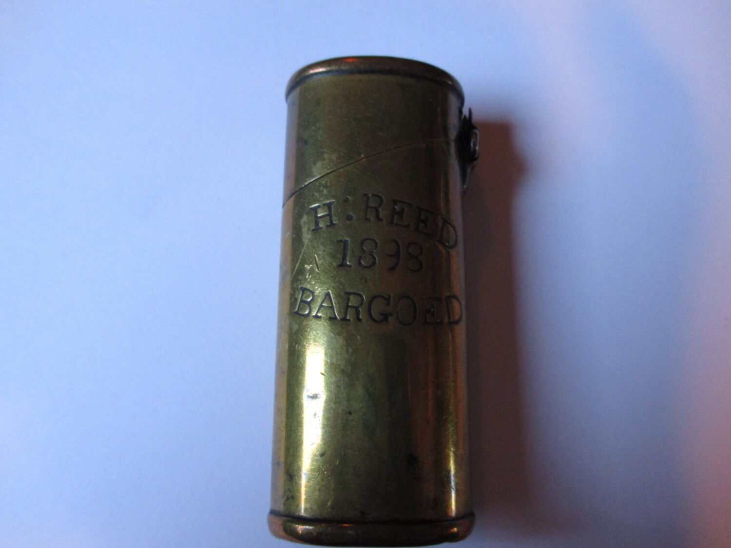 Image of 1898 Antique Brass Vesta Case