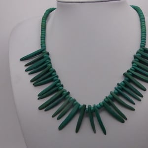 Green Wooden Lightweight Necklace, Gift Idea